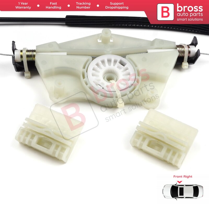 Bross Auto-onderdelen BWR778 Elektrische Ruitbediening Regulator Reparatie Kit Voor Rechts Deur Voor Vw Touareg Met 2003-2010 wiel Huis