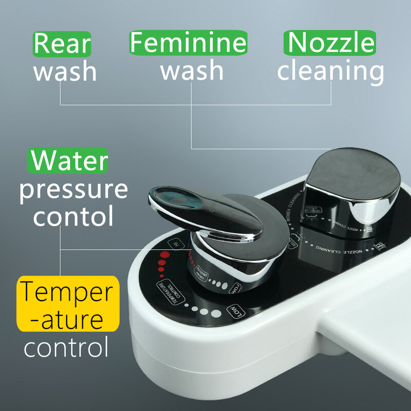 Bidet d'eau chaude et froide pour siège de toilette, pulvérisateur Shattaf, couvercle japonais, double buse