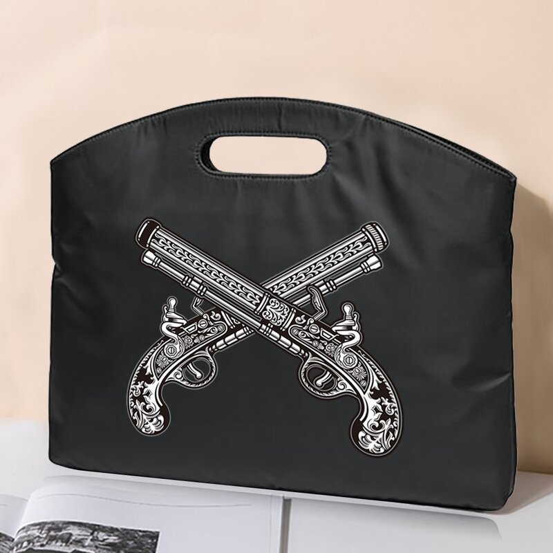 Business Office Briefcase Skull Printed Handbag Computer Laptop Protection Case Conference Document Bag Unisex Office Totes Case