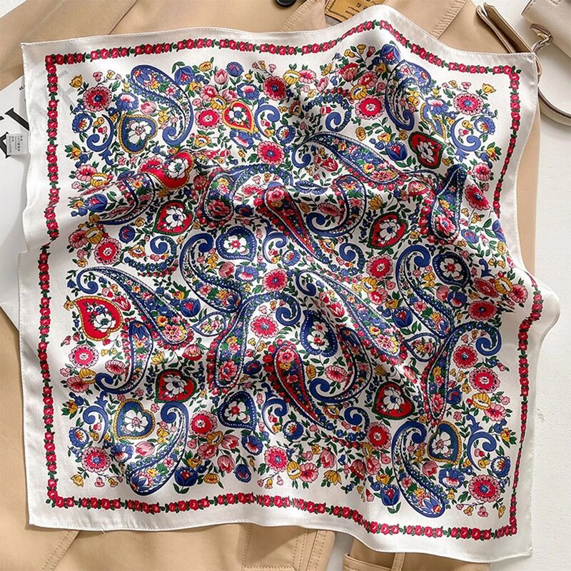 Bufanda de seda de morera para mujer, pañuelo cuadrado suave y cómodo, a la moda y versátil, respetuoso con la piel Natural