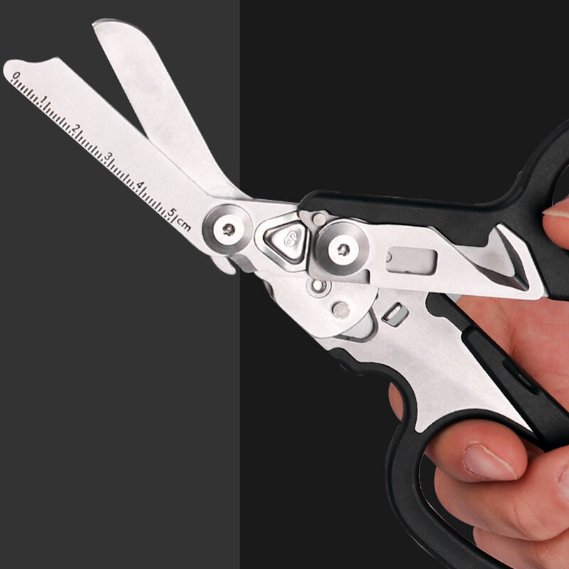 Gunting multifungsi Raptor ahli P3K gunting lipat taktis alat bertahan hidup luar ruangan alat kombinasi