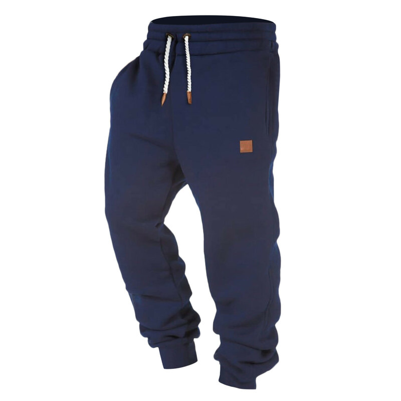 New Men's Casual Pants Fleece Warm Sports Pants Men's Fashion Trousers Elastic Waist Spring Classic Solid Leggings Cotton Pants