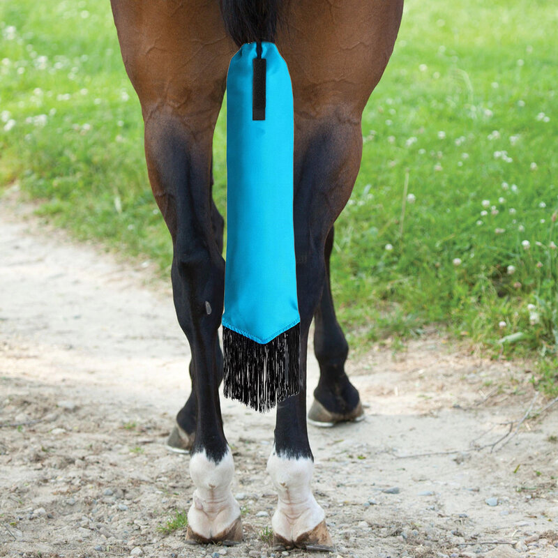 Saco de cauda de cavalo anti-sujo cavalo cauda saco protetor de cauda anti-sujo trançado protetor de cobertura de cauda com fringe cavalo grooming