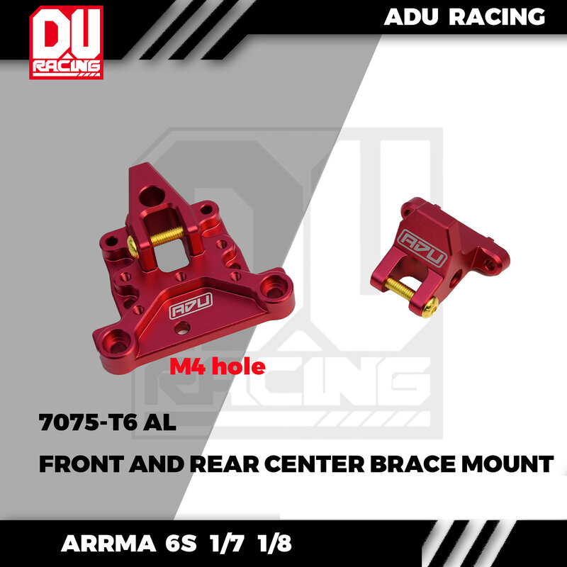 ADU Racing CENTER BRACE montaje delantero y trasero CNC 7075 T6 aluminio para ARRMA 6S 1/7 1/8