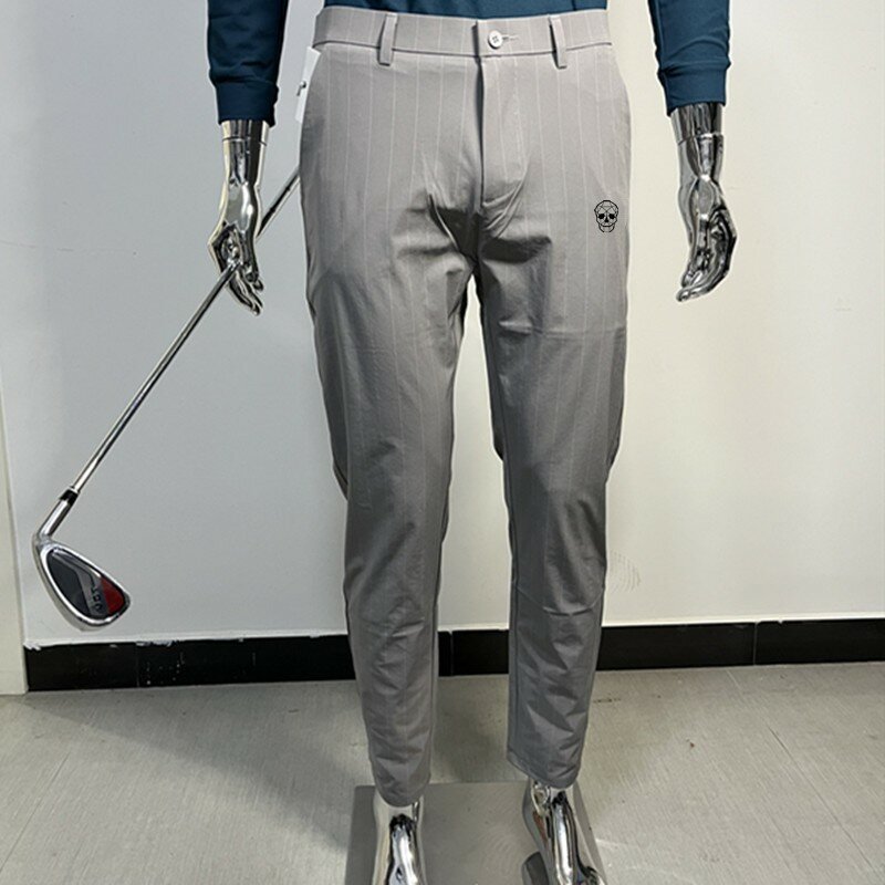 Celana Golf pria, celana panjang olahraga laki-laki, pakaian Golf sutra es cepat kering elastisitas tinggi Ultra tipis bernafas