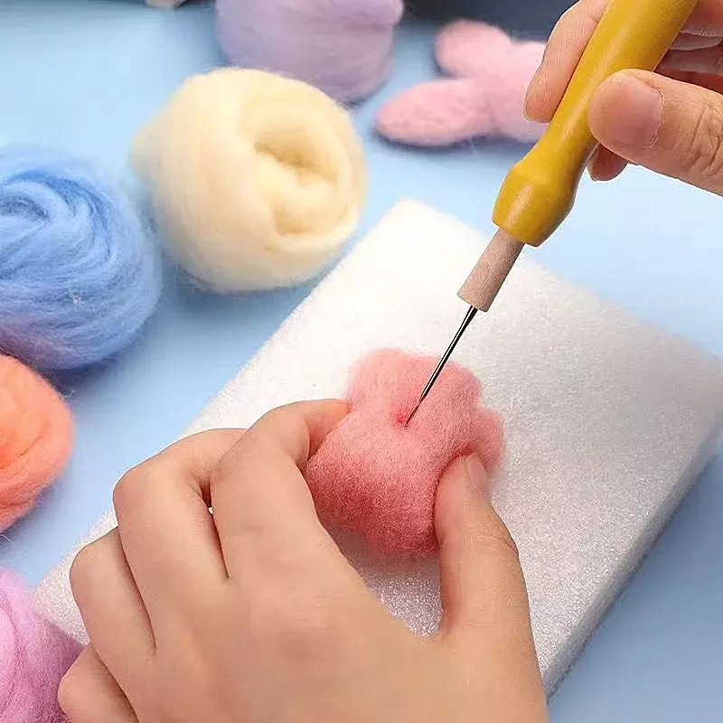 66S Basic Color Series Wool Fibre  for Needle Felting Wet Felting Wool Felting Handmade Spinning DIY Craft Materials