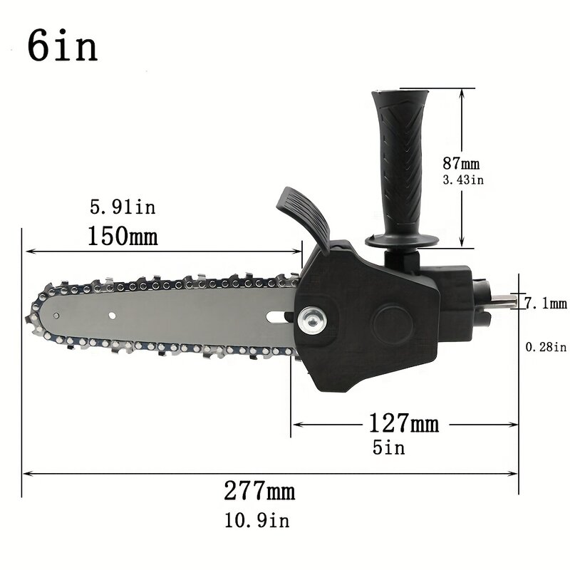 1pc 6 Inch Electric Drill Modified To Electric Chainsaw Adapter Tool, Portable Conversion Head Kits,  Woodworking Pruning Tool