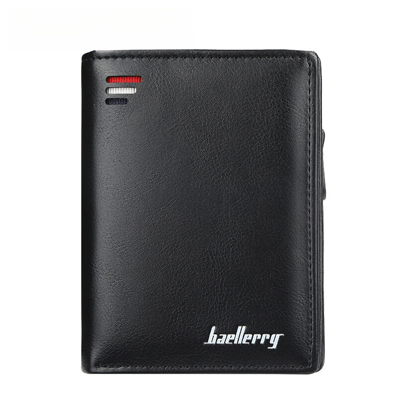Men wallet PU leather fashion multi slot card holder men purse vertical male fold wallets