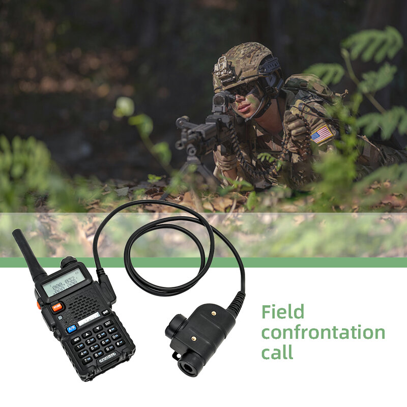 Tactical PTT Plug wojskowy Adapter słuchawek KENWOOD Plug dla Baofeng UV-5R UV-5RA Radio Walkie Talkie polowanie