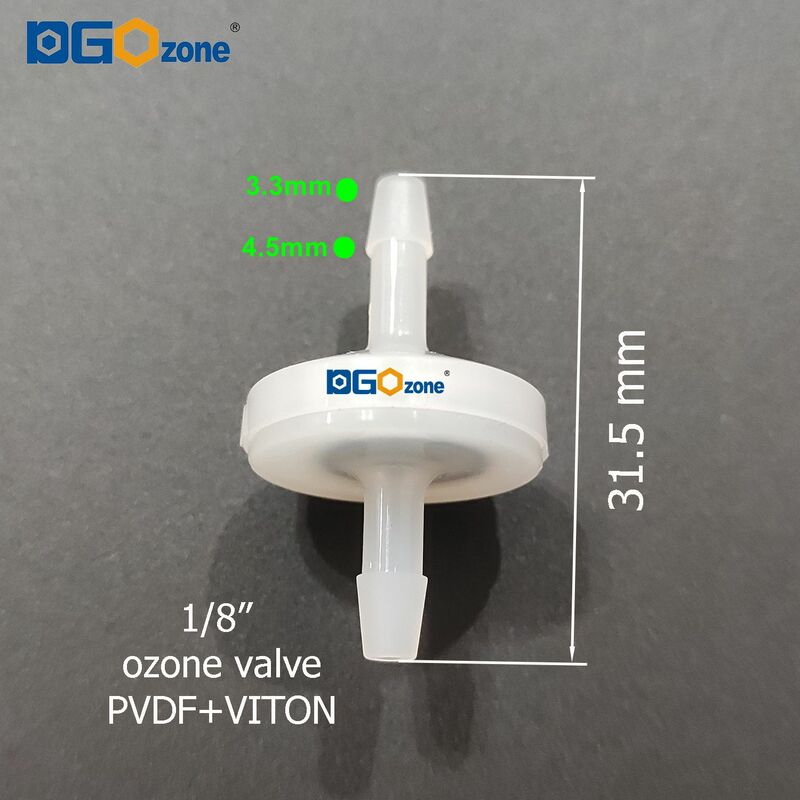 Válvula de retención de plástico para Spa, válvula unidireccional de cuerpo PVDF para ozono de 1/8 "3/16" 1/4"