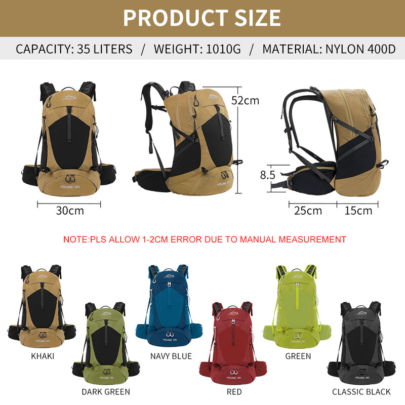 Рюкзак для альпинизма, 35 литров, мужская и женская спортивная сумка для спорта на открытом воздухе, водонепроницаемая сумка для кемпинга, пешего туризма, дождя