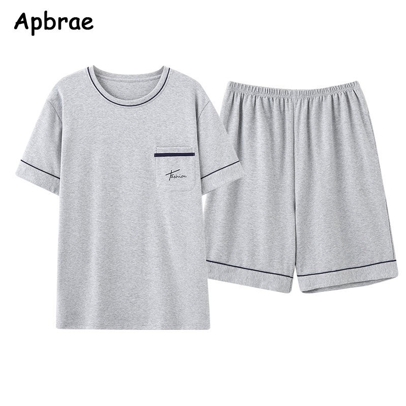 Plus Size L-4XL Mens Modal Cool Khaki Pajamas Set Summer Short Sleeve Plaid Shorts Cotton Homewear Gentleman Pijamas Sleepwear