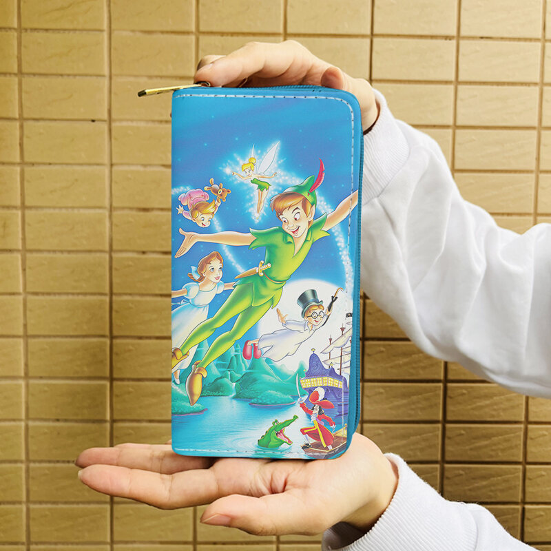 Disney Peter Pan W7960 slip Anime portafoglio Cartoon Zipper Coin Bag borse Casual borsa portaoggetti per carte regalo Unisex