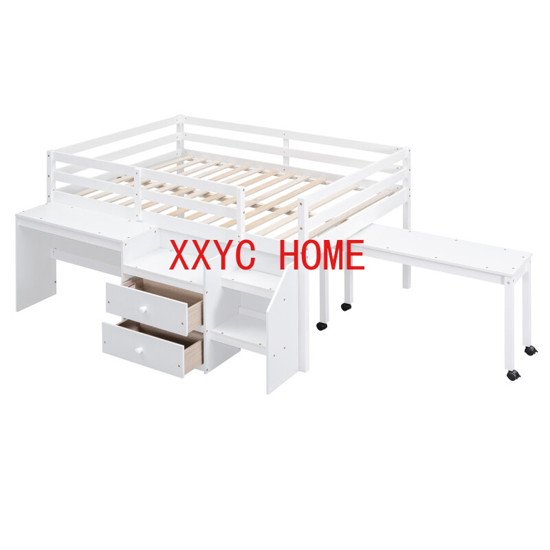 ベッドと椅子付きの白い木製のベッド,屋内と寝室の家具