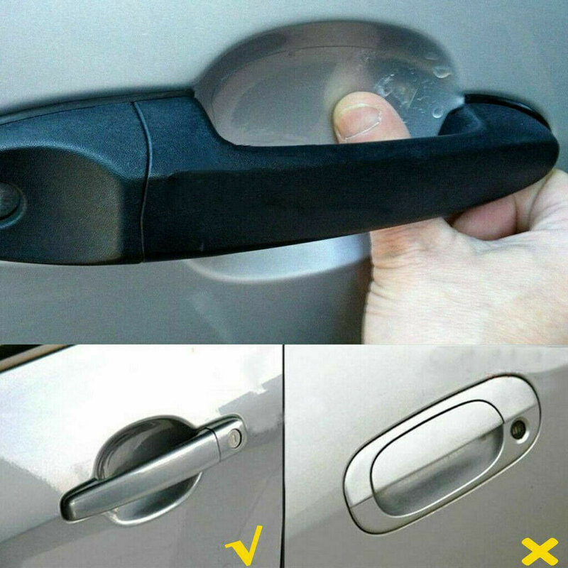 Dla Bmw E46 uniwersalny 8pcs niewidoczny przezroczysty klamka do drzwi samochodowych zadrapania na lakierze osłona zabezpieczająca wkład do aparatu artykułów motoryzacyjnych