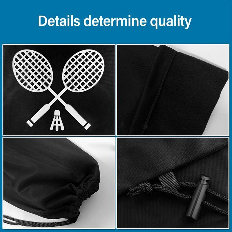 23cmx72cm Badminton Rackets Bag Racquet Cover Drawstring Pocket Protective Sleeve Large Capacity Sport Supplies Portable