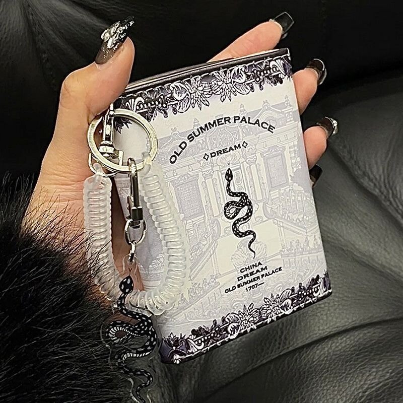 Xiuya Black Y2k Wallets for Women Fashion Harajuku Style New Fashion Vintage Coin Purse Leather Mens Aesthetic Short Card Wallet