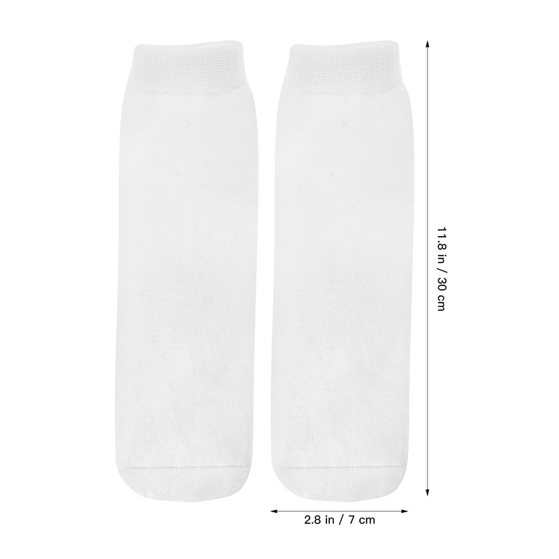 ถุงเท้าพิมพ์สองด้านแบบระเหิด6คู่ผ้าคอตตอนสีขาวมีความยืดหยุ่น
