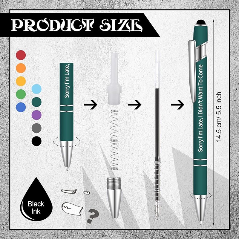 10 Stück lustige Stifte Set Kit negative Zitate Kugelschreiber Macaron Touch Stylus Stifte für Büro