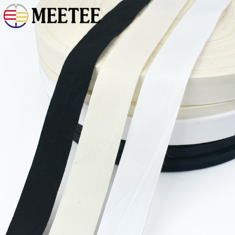 1Pc(90M) 10/15/20/25/30/35mm Cotton Webbings High Tenacity Bag Belt Lable Ribbons Sewing Tape Bias Binding DIY Crafts