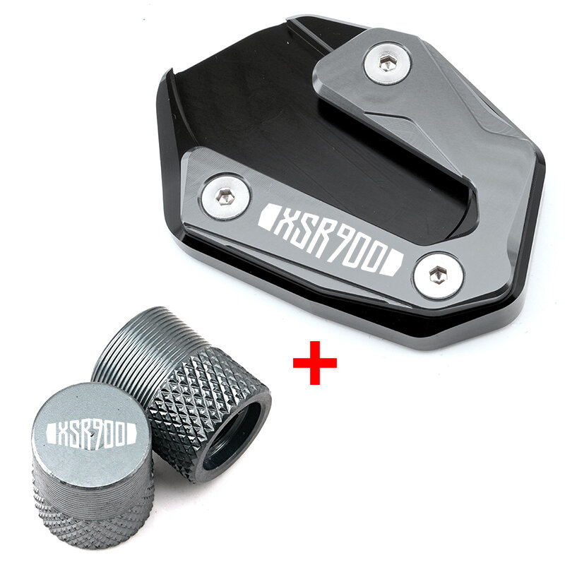 XSR900 Accessories Motorcycle Kickstand Foot Side Stand Enlarger Pad & Tire Valve Cap For YAMAHA XSR900 XSR xsr 900 2014-2024
