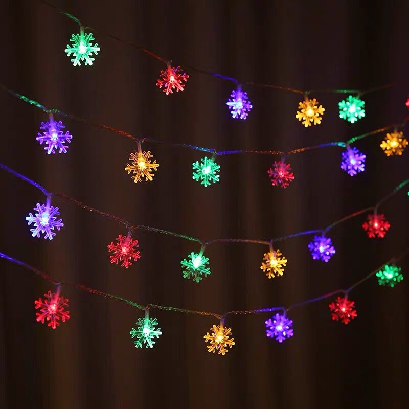 أضواء عيد الميلاد LED ندفة الثلج إكليل فسطون الجنية سلسلة أضواء 10 متر/6 متر/3m/1.5 متر في الهواء الطلق ل شجرة حفلة السنة الجديدة غرفة ديكور