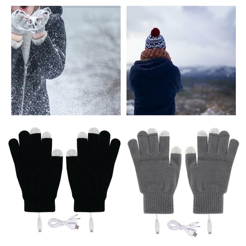 Unisex USB beheizte Handschuhe volle Hände Winter zum Stricken von thermischen Laptop-Handschuhen für Indoor-oder Studenten sport radfahren