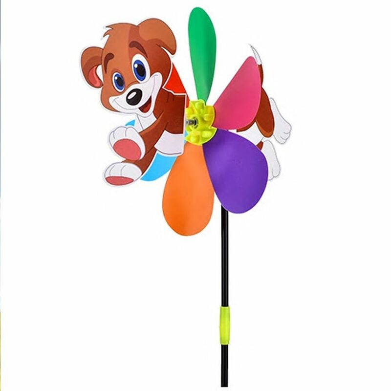 Self-assembly Colorful Stereoscopic Animal Dog Outdoor Decoration Home Garden Yard Kids Toys Pinwheel Windmill