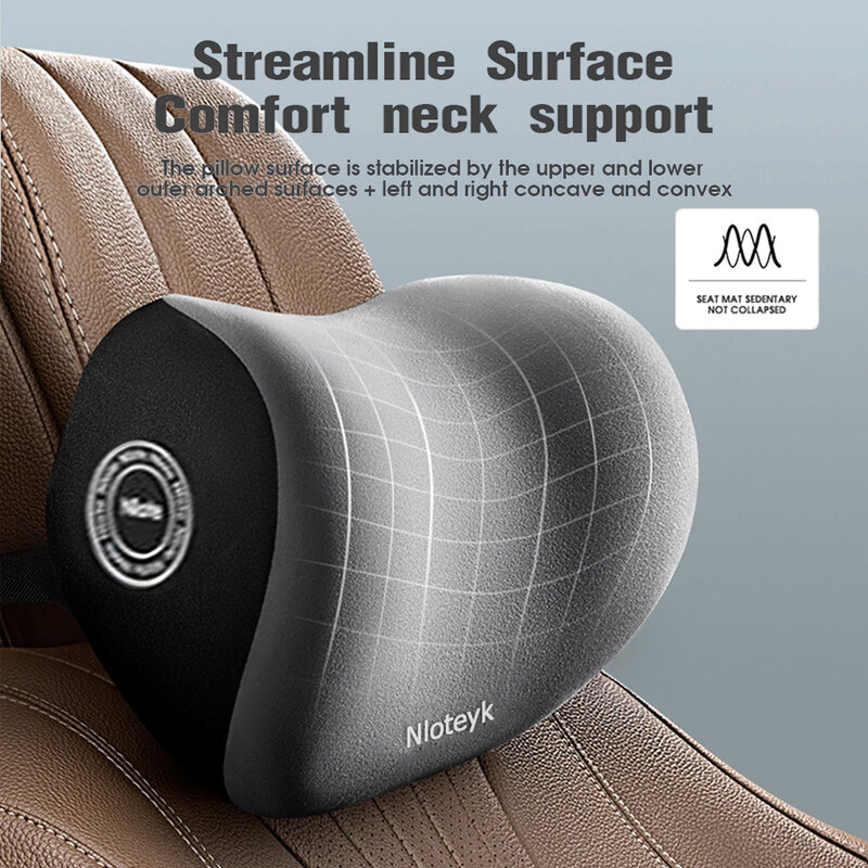 Almohada protectora de espuma viscoelástica para el cuello del coche, Soporte Lumbar para la espalda, reposacabezas transpirable, cojín para aliviar el estrés, asiento de coche
