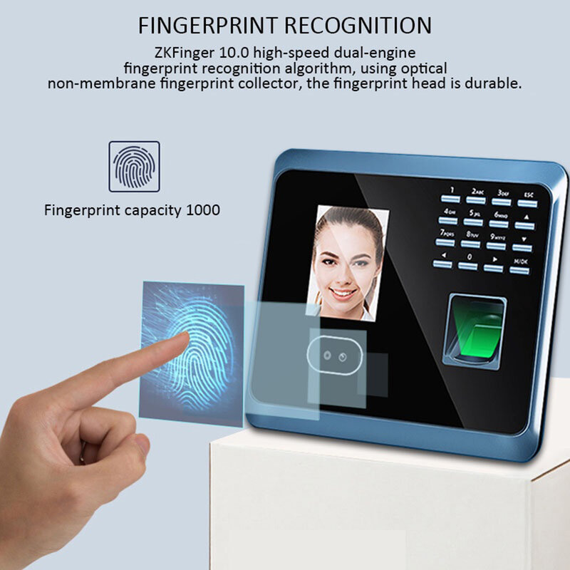 Linx WIFI UF100plus biometryczny czytnik linii papilarnych rozpoznawanie twarzy maszyna do rejestracji czasu pracy System z klawiaturą zegar twarzy