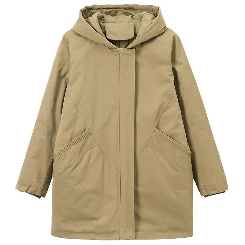 여성용 겨울 코튼 재킷, 루즈하고 따뜻한 두꺼운 후드 코트, 캐주얼 긴 옷, 한국 버전, 2024 신상 패션