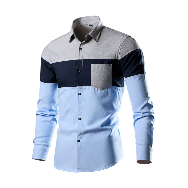 Camisa Oxford de manga larga para hombre, ropa de trabajo, informal, de negocios, de moda