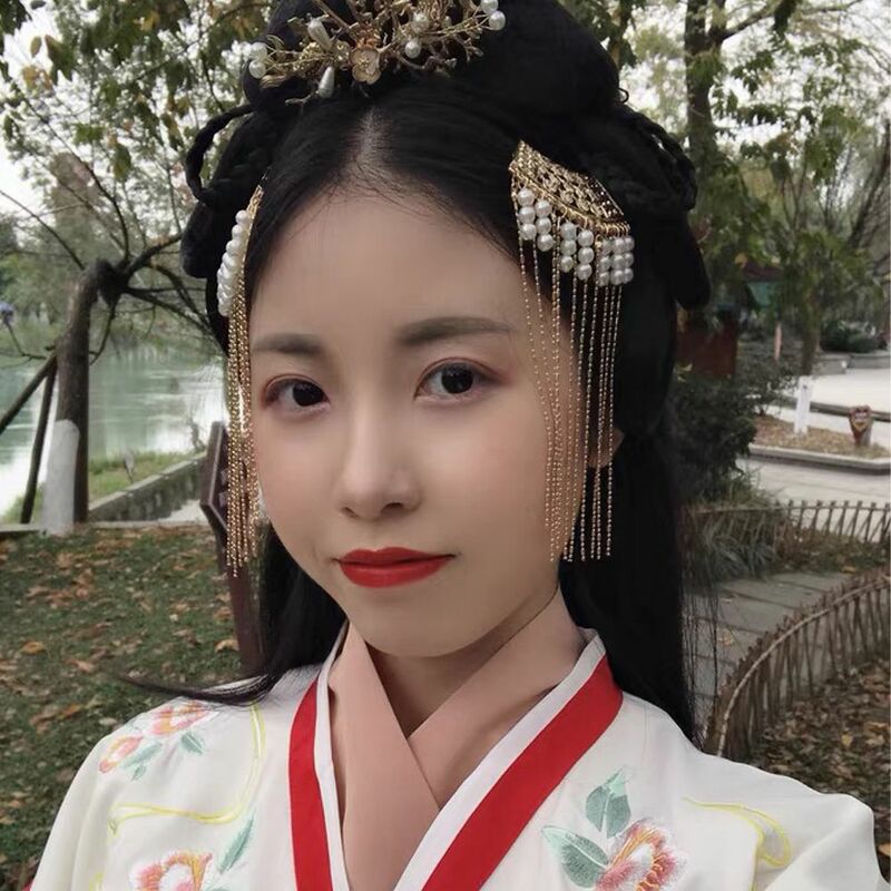 Copricapo Vintage copricapo per ragazze fermaglio per capelli con perle pettine per capelli forchetta per capelli cinese coreano Hanfu forcina per capelli da donna