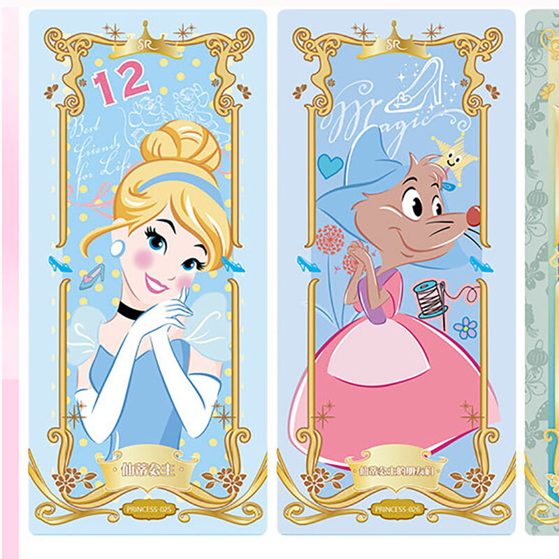 Kartu asli Disney Princess Snow White fantasi langka Flash penuh SSR GR kartu penanda favorit permainan meja hadiah Natal anak-anak