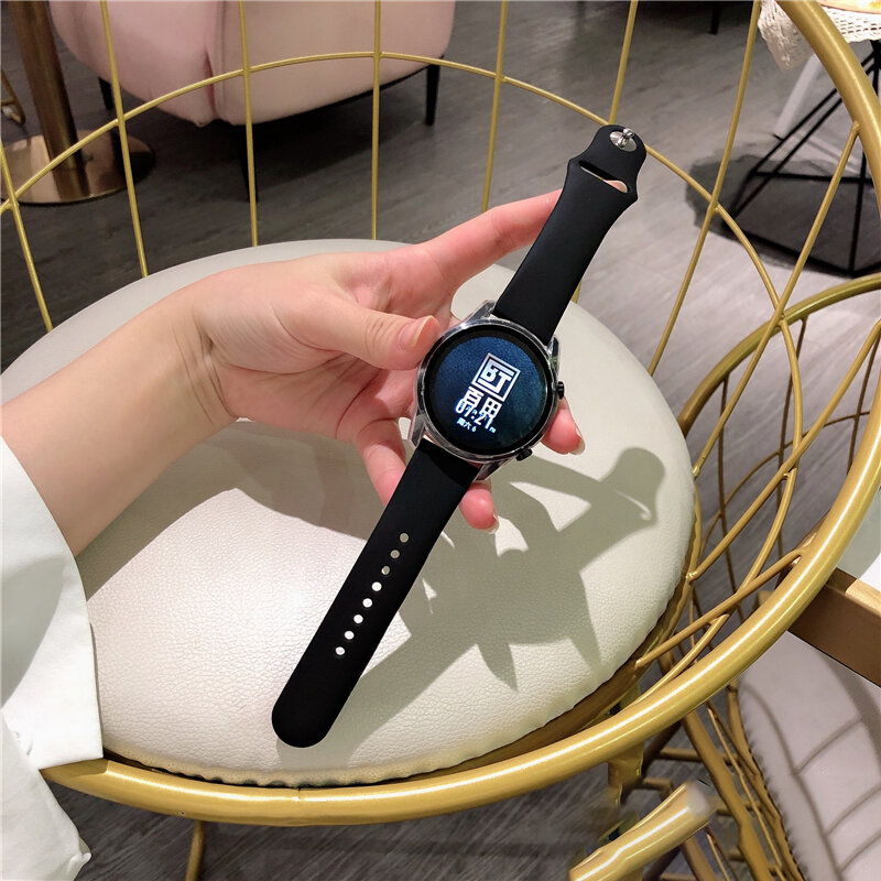 Pulseira de silicone para Samsung Galaxy Watch, 20mm, 22mm, 6, 5 Pro, 4, Classic, Active 2, Gear S3, Huawei GT 2, 2e, 3 Pro Band