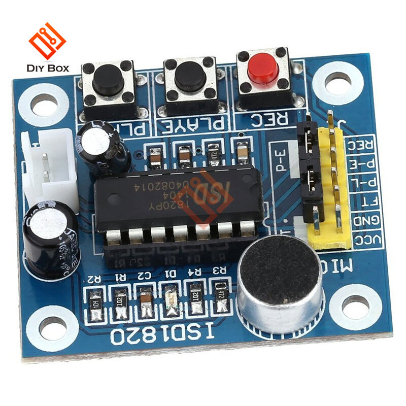 ISD1820 Opname Recorder Module Spraakmodule De Stem Board Telediphone Module Bord Met Microfoons + Mic Audio Luidspreker