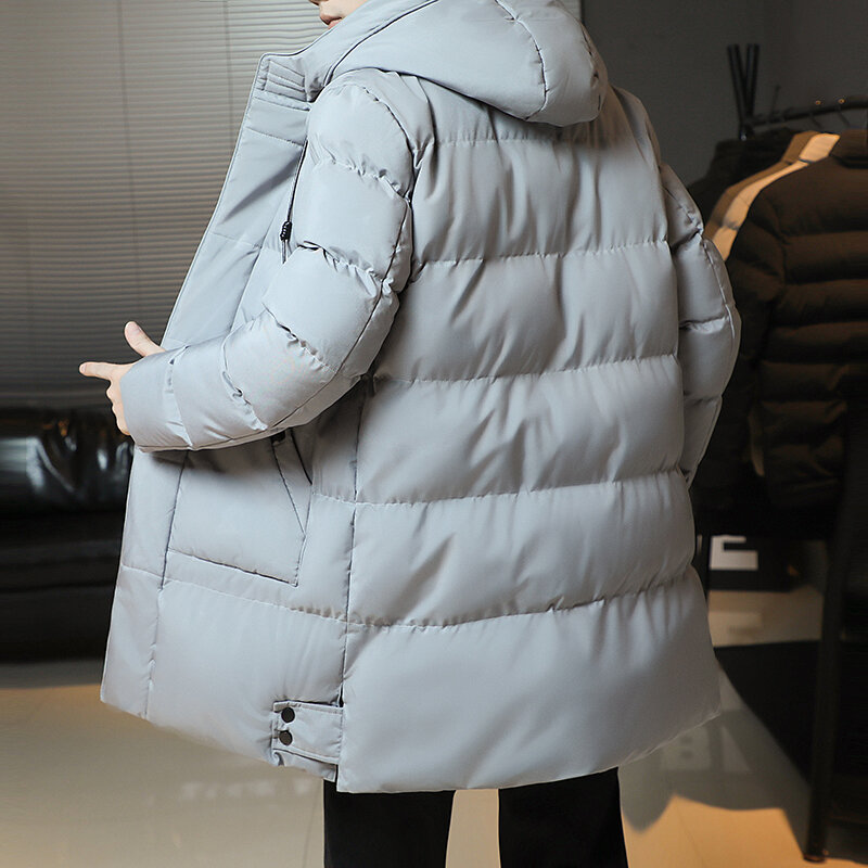 Casacos de inverno para homens com capuz casual casacos de algodão longo mais grosso quente parkas masculino outwear casacos de inverno fino ajuste jaquetas M-7XL