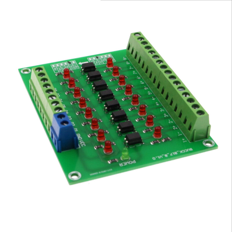 Optocoupler Isolatieplaat Geïsoleerde Module Plc Signaalniveau Spanningsomvormer Bord Pnp 24-5V 8 Kanaal