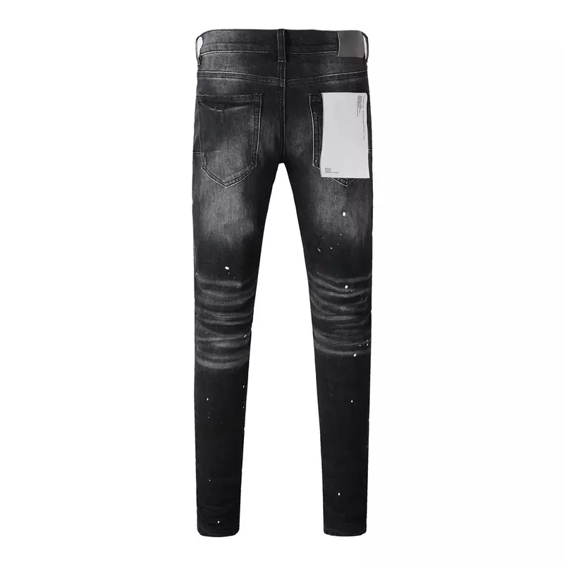 Pantalones Vaqueros pitillo de tiro bajo con pintura callejera, jeans desgastados de alta calidad, color morado, 2024