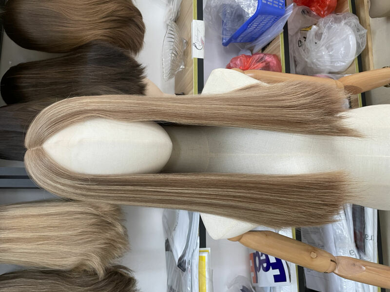 Yelin-Peluca de cabello humano brasileño 8624, postizo de encaje con reflejos, Natural, suave, Kosher, a la moda, # 100%