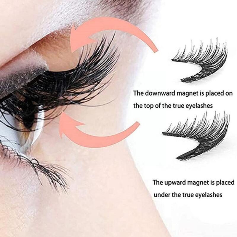 3D Natural 5 Magnetic False Eyelashes Handmade Artificial Eyelashes With Mink Faux Magnetic Set Tweezers Cils C8C4