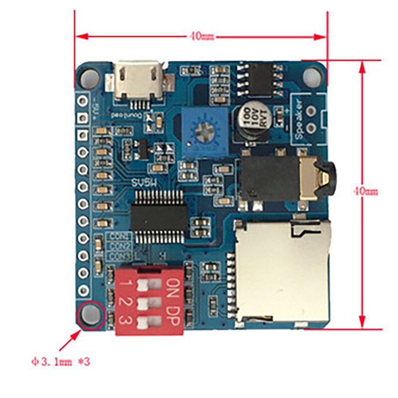 DY-SV5W Voice Playback Module for MP3 Music Player Voice Playback Amplifier 5W SD/TF Card Integrated UART I/O Trigger