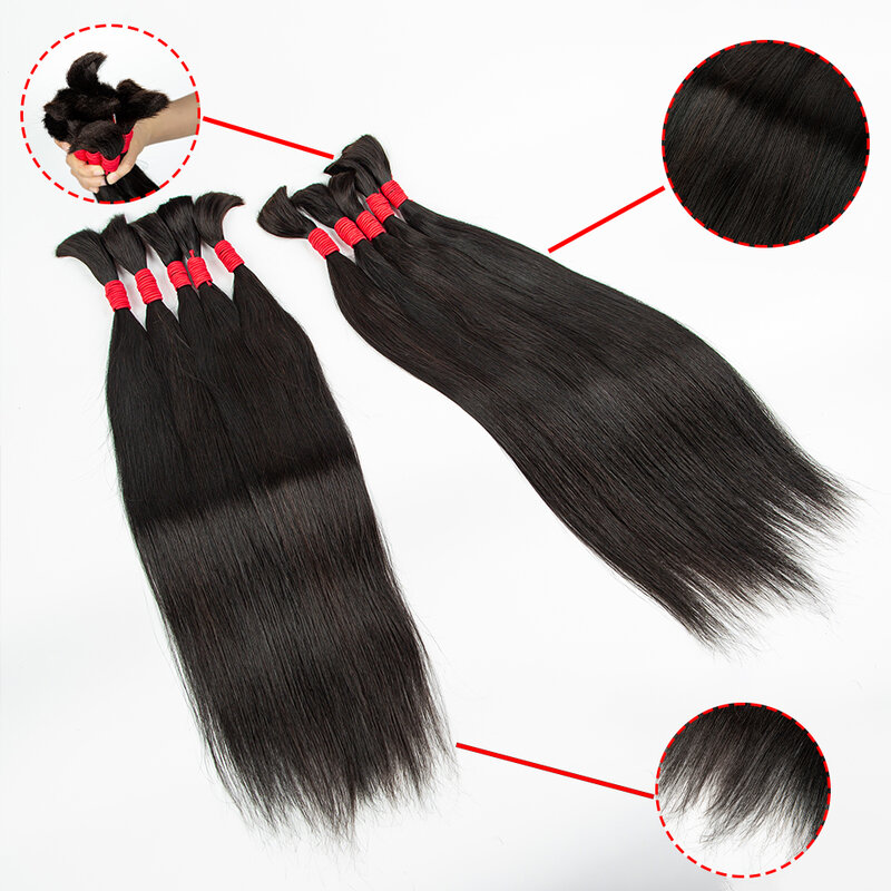 Malaika-extensão natural do cabelo brasileiro, cabelo liso, 100% cabelo humano, pontas grossas, cor preta, 28 polegadas
