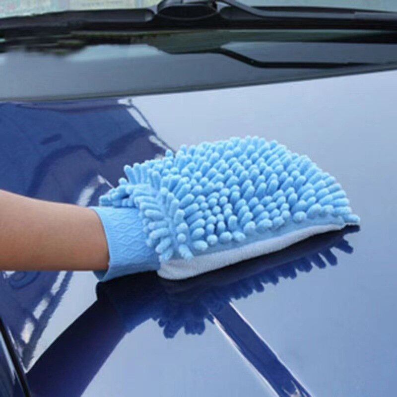2pcs Car Wash Gloves Washing GlovesChenille Coral Fleece Gloves Washing Wiper Car Cleaning Towel Auto Dust Washer Mitt Cleaning