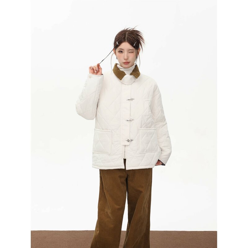 Winter gepolsterte Baumwolle Mantel weiblich neue koreanische lose verdicken stilvolle wind dichte warme Stehkragen Jacke Kurz mantel schickes Design