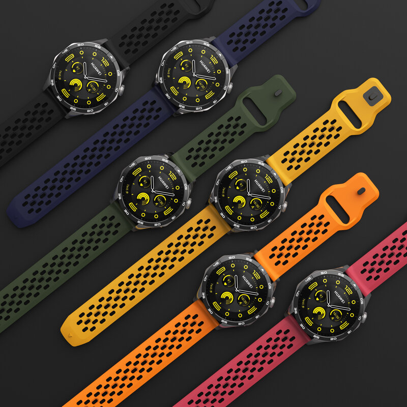 iPANWEY Universal Mesh Reverse Buckle Watch Band 18 19 20 22mm Quick Release - Silicone Sport Breathable Strap For Huawei Garmin