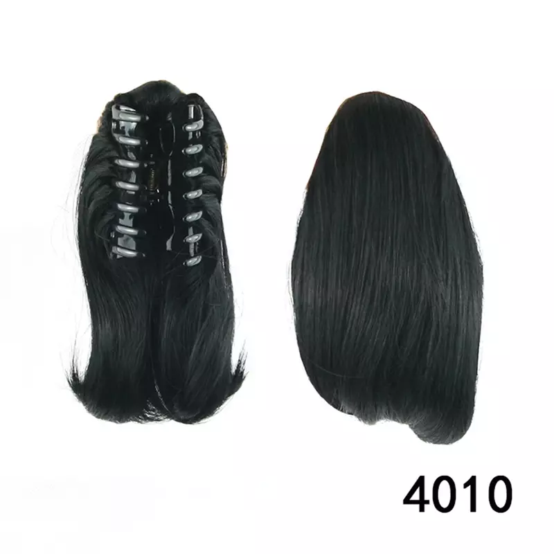 Short Wavy Brown Black Little Pony Tail Hair Bun Synthetic Claw Hair Ponytails Hair Extensions