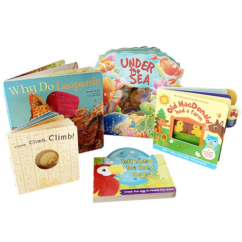 Kustom grosir Oem dapat disesuaikan karton tahan Humidy Hardcover buku cetak papan layanan cerita anak-anak balita buku fo