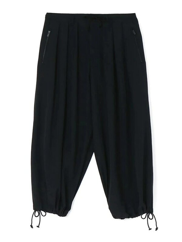 Эластичный пояс с карманами на молнии, брюки с широкими штанинами, брюки yohji yamamotos, мужские брюки с воздушными шариками