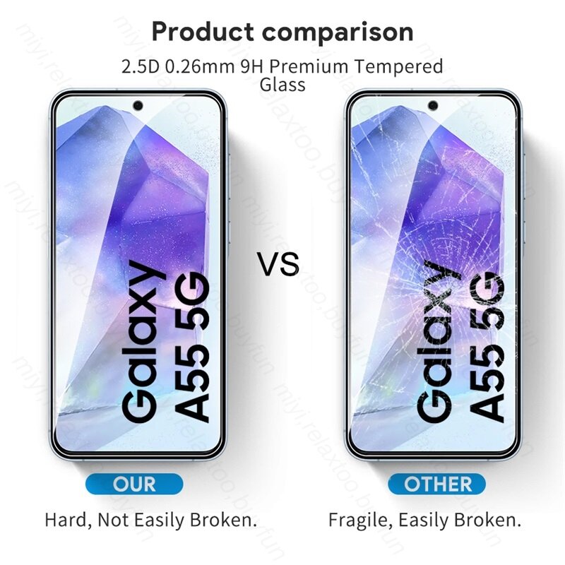 Protetores de tela de vidro temperado para Samsung Galaxy, câmera, 4 em 1, A55, A35, A25, 5G, A15, A05s, A05, 4G, 2024, A 55, 35, 25, 15